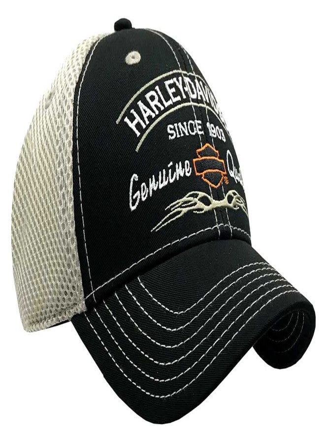 HARLEY DAVIDSON Harley-Davidson Men's Tribal Snapback Curved Brim Colorblocked Mesh Trucker Cap Black - Image 1